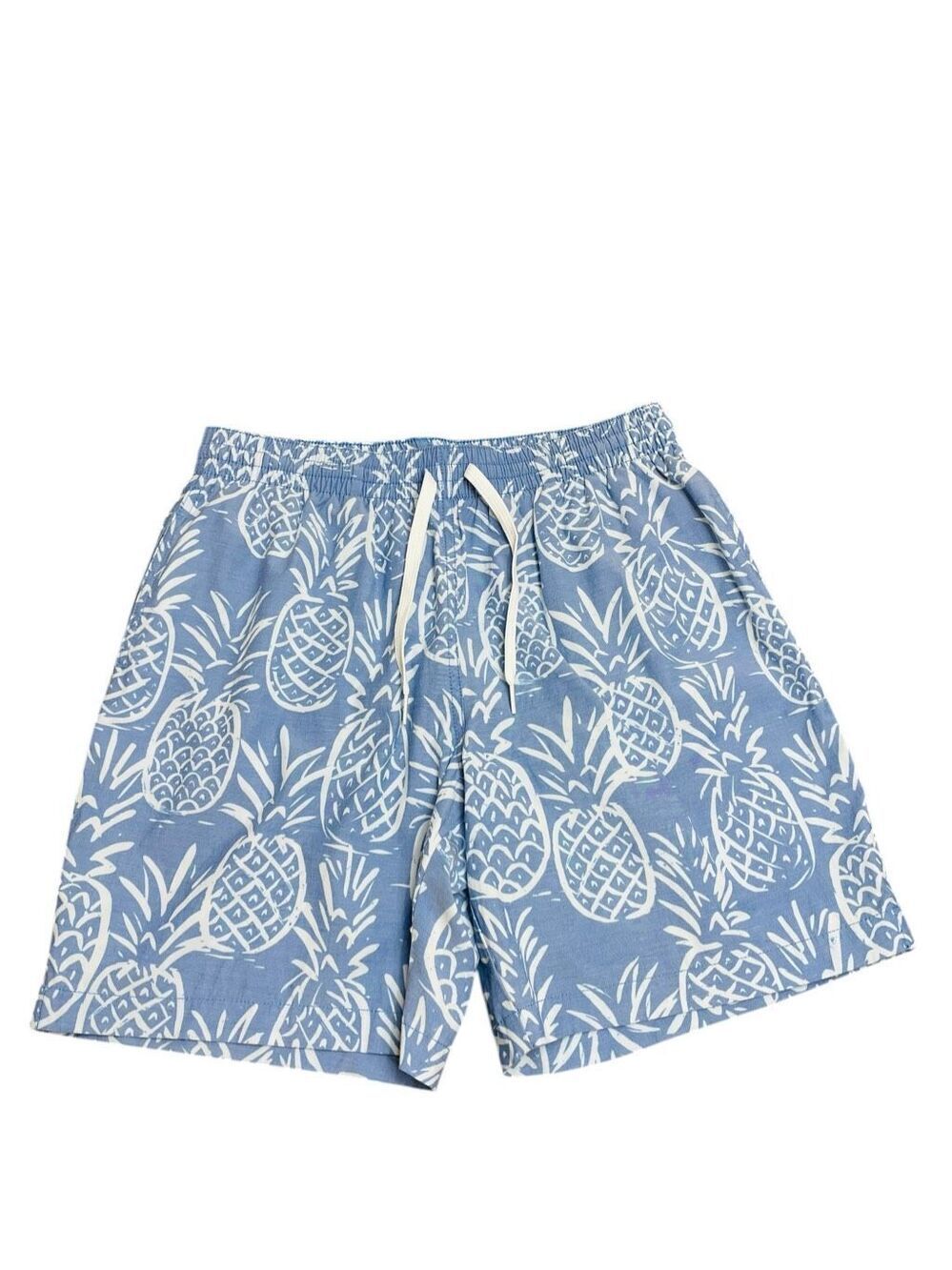 Chubbies Men's The Thigh-Naples Quick-Dry Swim Trunks 7” Blue Pineapple Print Si